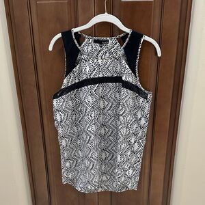 Ro & De Black and White Geometric Tank Top